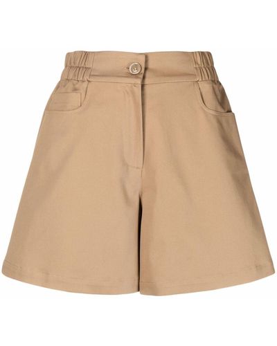 Semicouture High-waisted A-line Shorts - Brown