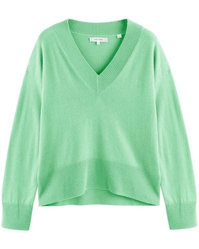 Chinti & Parker V-neck Wool Sweater - Green