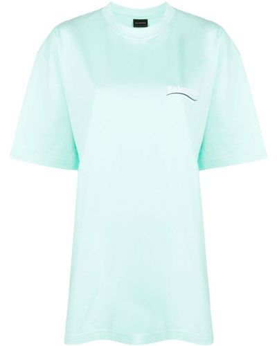 Balenciaga T-shirt Met Logo - Blauw