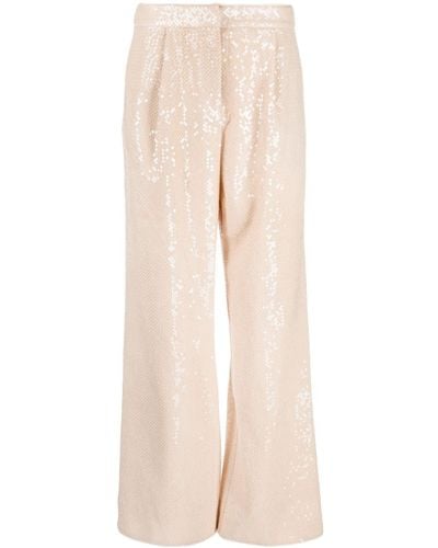Aje. Sequin-embellished Wide-leg Trousers - Natural