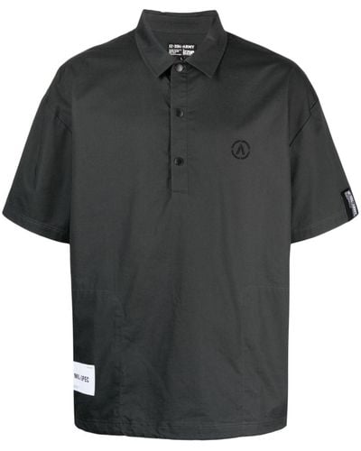 Izzue Polo en coton à logo brodé - Noir