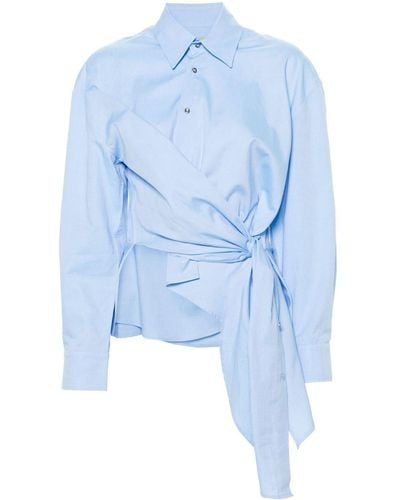 Marques'Almeida Asymmetric-design Cotton Shirt - Blue