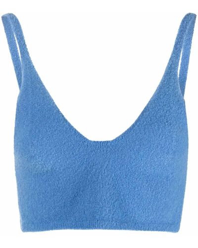 Nanushka Gestricktes Bustier - Blau