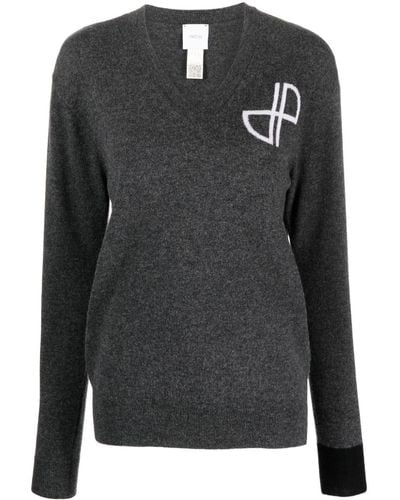 Patou Logo-intarsia Sweater - Black