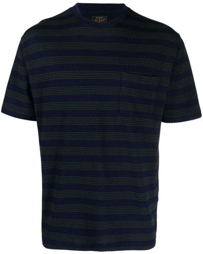 Beams Plus Striped Cotton T-shirt - Black