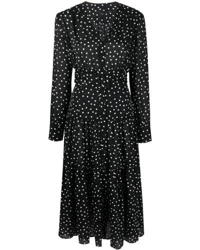 Pinko Polka-dot-print Belted Midi Dress - Black