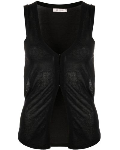 St. Agni Fine-knit Tm Vest - Black