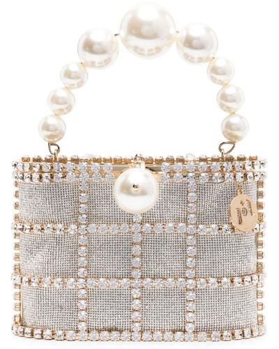 Rosantica Holli Bling Caged Tote Bag - White