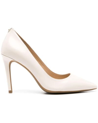 Michael Kors Pointed-toe Leather Court Shoes - White