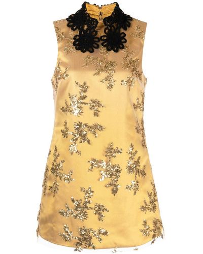 Macgraw Repertoire Sequin-embellished Mini Dress - Yellow