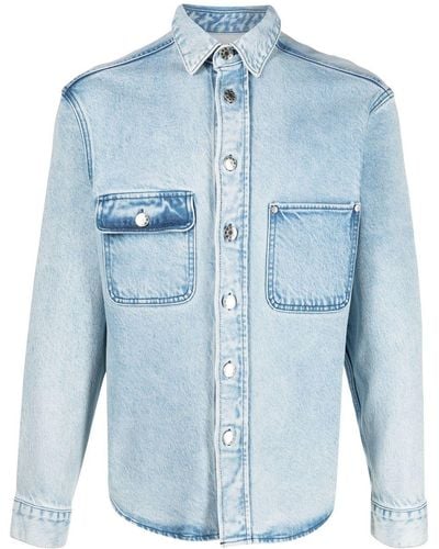 Filippa K Chemise en jean à poche poitrine - Bleu