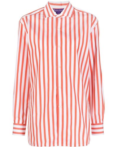 Ralph Lauren Collection Camisa con motivo de rayas - Rojo