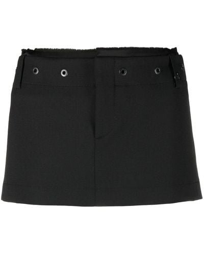 Ssheena Eyelet-embellished Miniskirt - Black