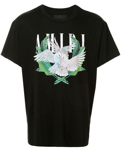 Amiri T-shirt Met Vogelprint - Zwart