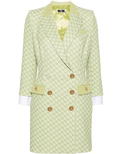 Elisabetta Franchi Monogram-pattern Mini Dress - Green
