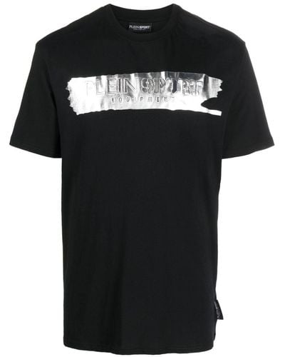 Philipp Plein Ss Silver Brush Tシャツ - ブラック