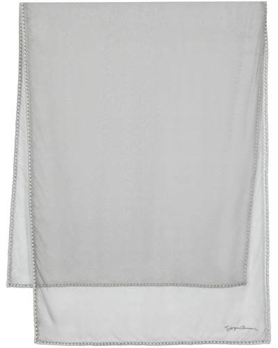 Giorgio Armani Semi-doorzichtige Sjaal Met Logo - Grijs