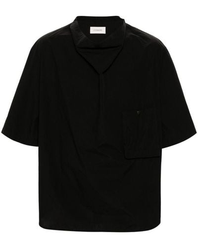 Lemaire Short-sleeve cotton shirt - Schwarz