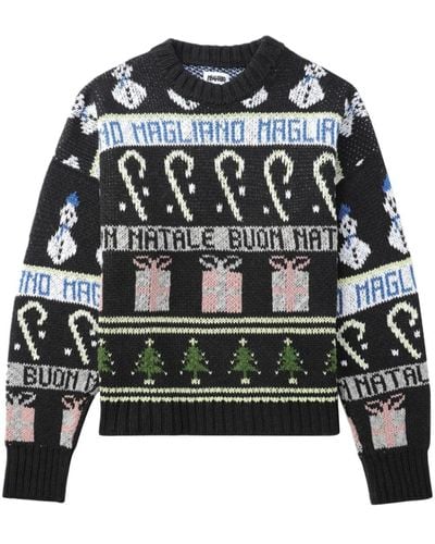 Magliano Buone Feste Jacquard Sweater - Black