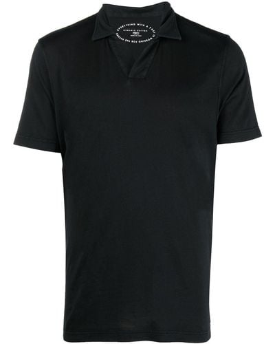 Fedeli Cotton Polo Shirt - Black