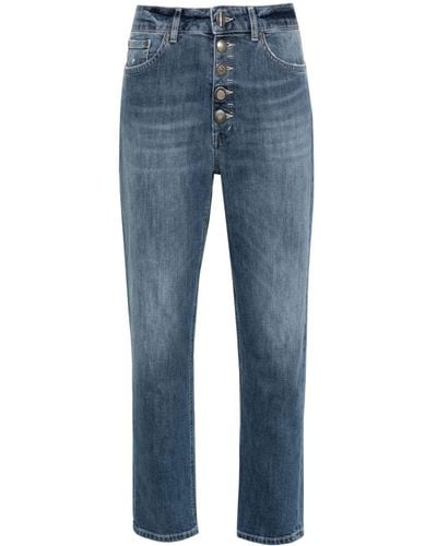 Dondup Kroons Cropped-Jeans mit hohem Bund - Blau