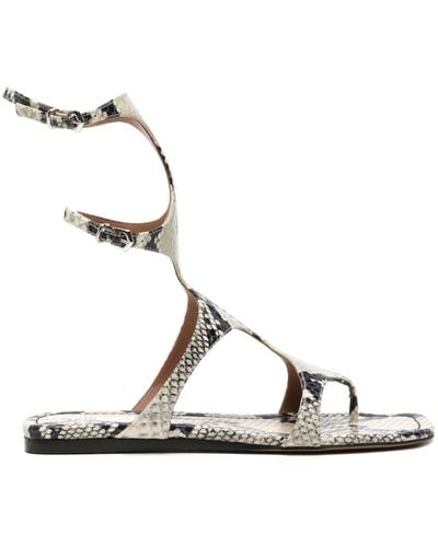 Paris Texas Uma Snakeskin-effect Sandals - Metallic