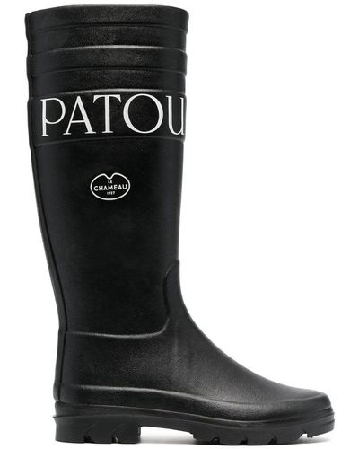 Patou X Le Chameau Logo-print Boots - Black