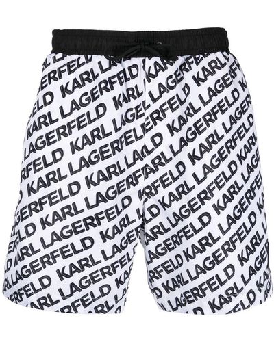 Karl Lagerfeld Zwembroek Met Logoprint - Blauw