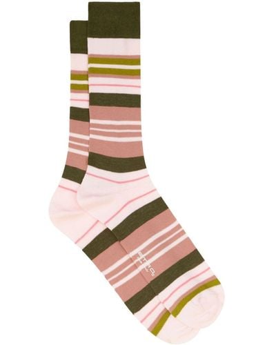 Etro Logo-print Striped Socks - Green