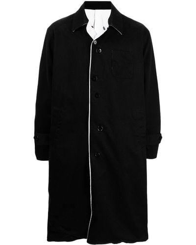 Undercoverism Contrasting-trim Detail Coat - Black