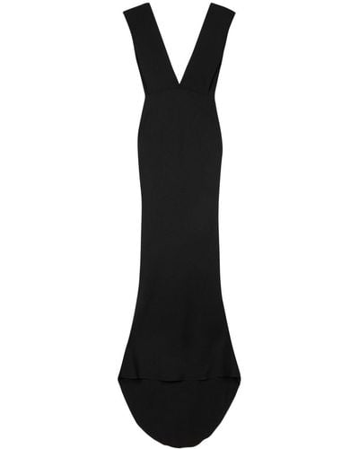 16Arlington Maxi-jurk Met Watervalhals - Zwart