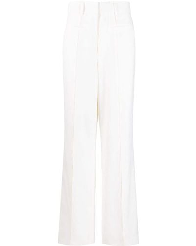 Casablancabrand Pantalones rectos con detalle de costuras - Blanco