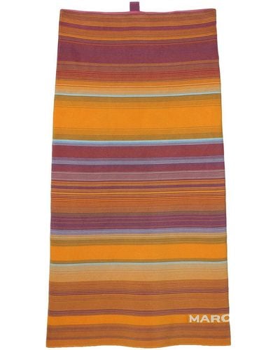 Marc Jacobs The Tube Striped Midi Skirt - Orange