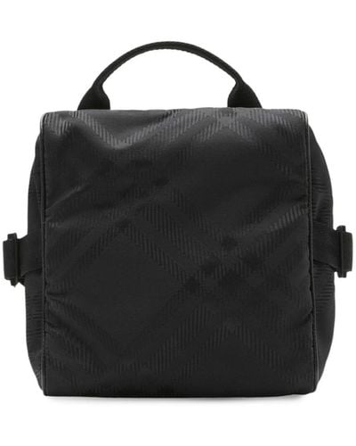 Burberry Check-pattern Zipped Messenger Bag - Black