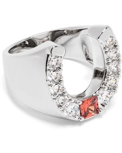DARKAI Horseshoe Rhinestone-embellished Ring - Metallic