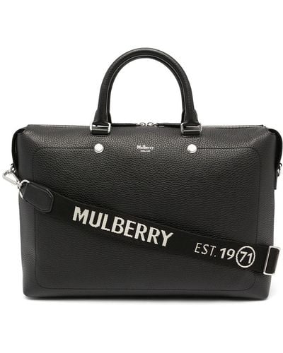 Mulberry City Heavy Grain Briefcase - Black