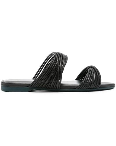 Patrizia Pepe Multi-strap Leather Sandals - Black
