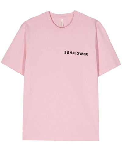 sunflower T-shirt en coton à logo imprimé - Rose