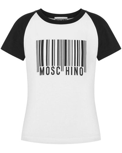 Moschino T-Shirt mit Barcode-Print - Schwarz