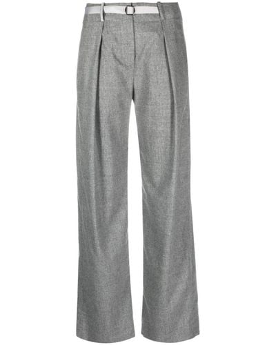 Peserico Belted-waist Tailored Pants - Gray