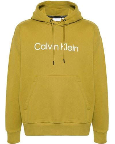 Calvin Klein Hoodie en coton à logo - Jaune