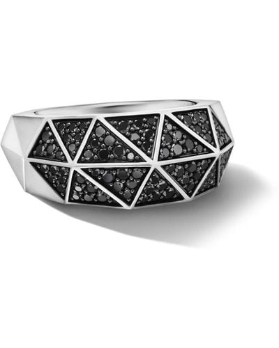 David Yurman Torqued Sterling-silver Black Diamond Ring
