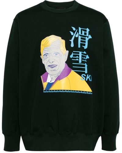 Kolor Sweatshirt mit grafischem Print - Schwarz