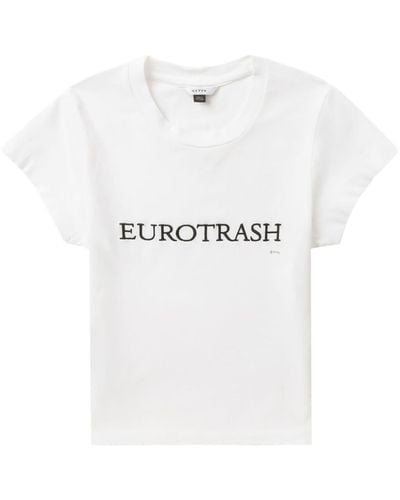 Eytys T-shirt Met Geborduurde Tekst - Wit