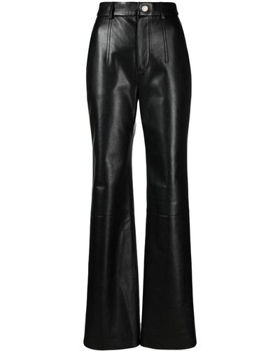 Nanushka High-waisted Faux Leather Pants - Black
