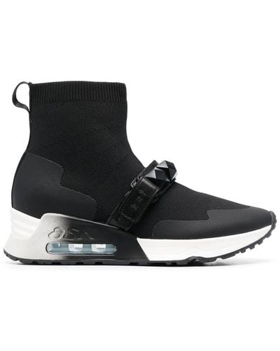 Ash Sneakers Met Klittenband - Zwart