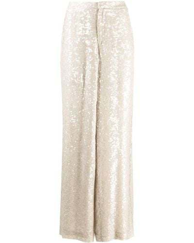 LAPOINTE Sequinned Wide-leg Trousers - Natural