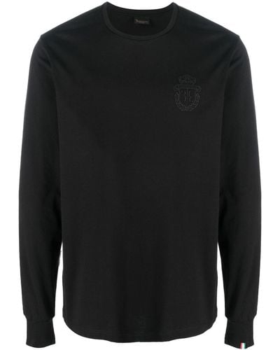 Billionaire Embroidered-logo Long-sleeve T-shirt - Black
