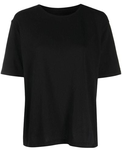 Khaite T-shirt en coton à logo appliqué - Noir