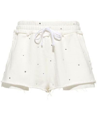 Miu Miu Shorts mit Schmucksteinen - Weiß